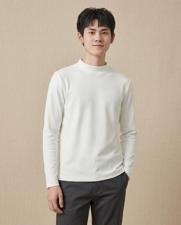 Beanland - Ronav | Langärmliger unifarbener Rollkragenpullover Herren