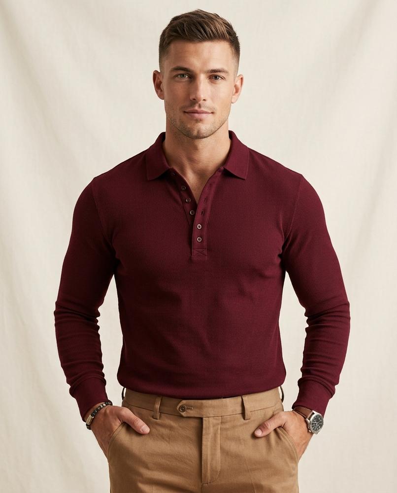 Lands Mode - Kesan | Strukturiertes Langärmliges Shirt Herren