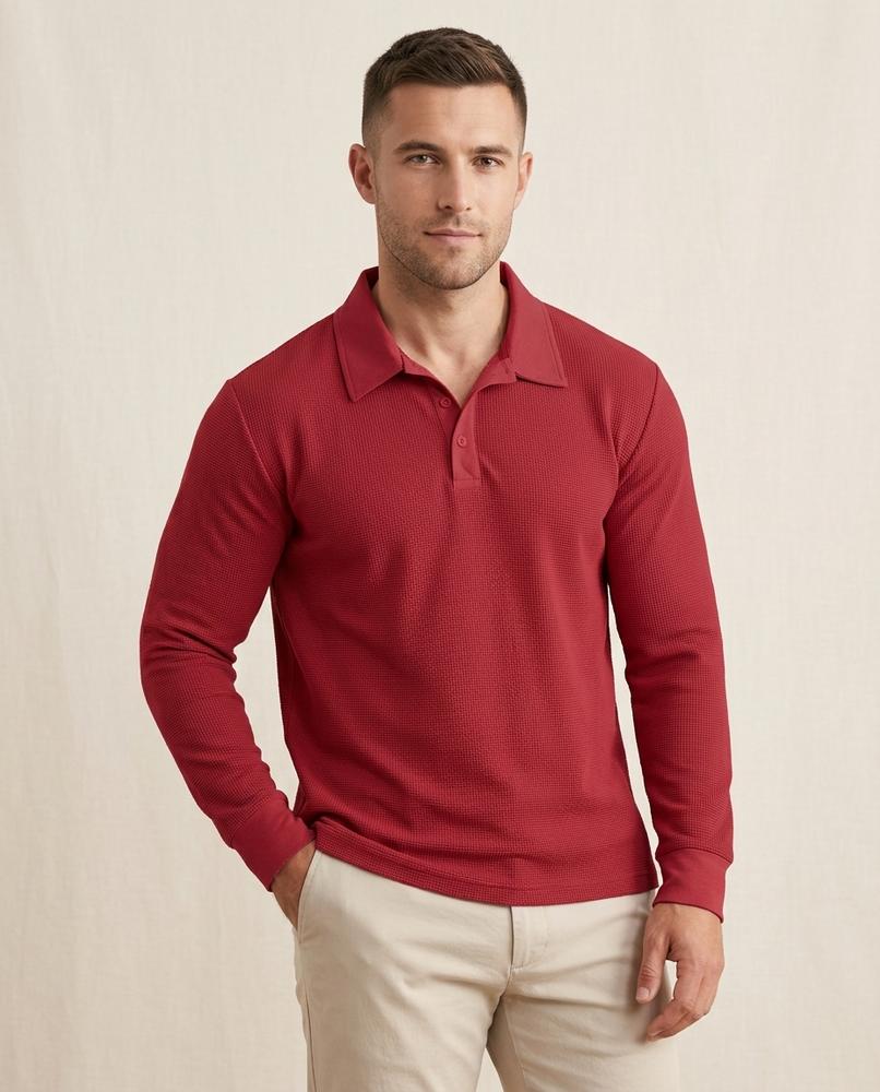 Lands Mode - Lysil | Langärmlig Strukturiert Shirt Herren