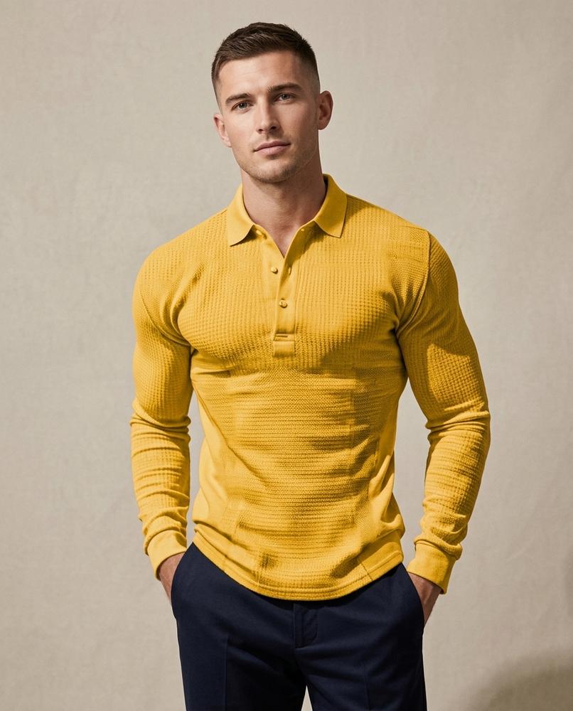 Lands Mode - Kesan | Strukturiertes Langärmliges Shirt Herren