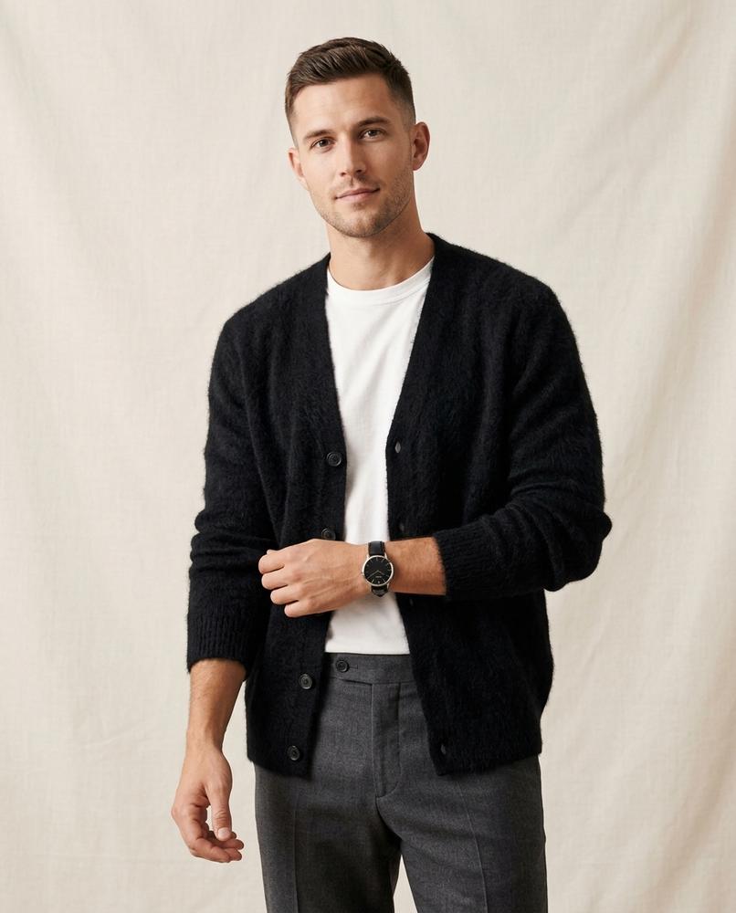 Lands Mode - Yosen | Flauschig Langärmlig Cardigan Herren