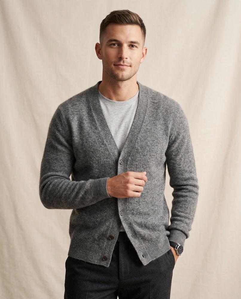 Lands Mode - Yosen | Flauschig Langärmlig Cardigan Herren