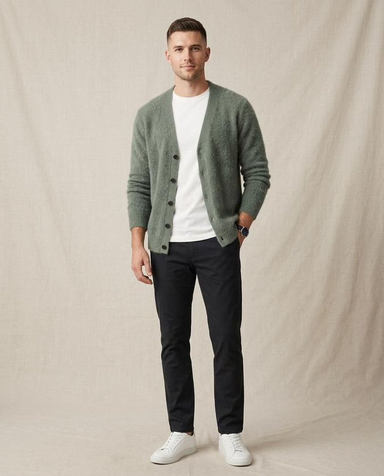 Beanland - Yosen | Flauschig Langärmlig Cardigan Herren