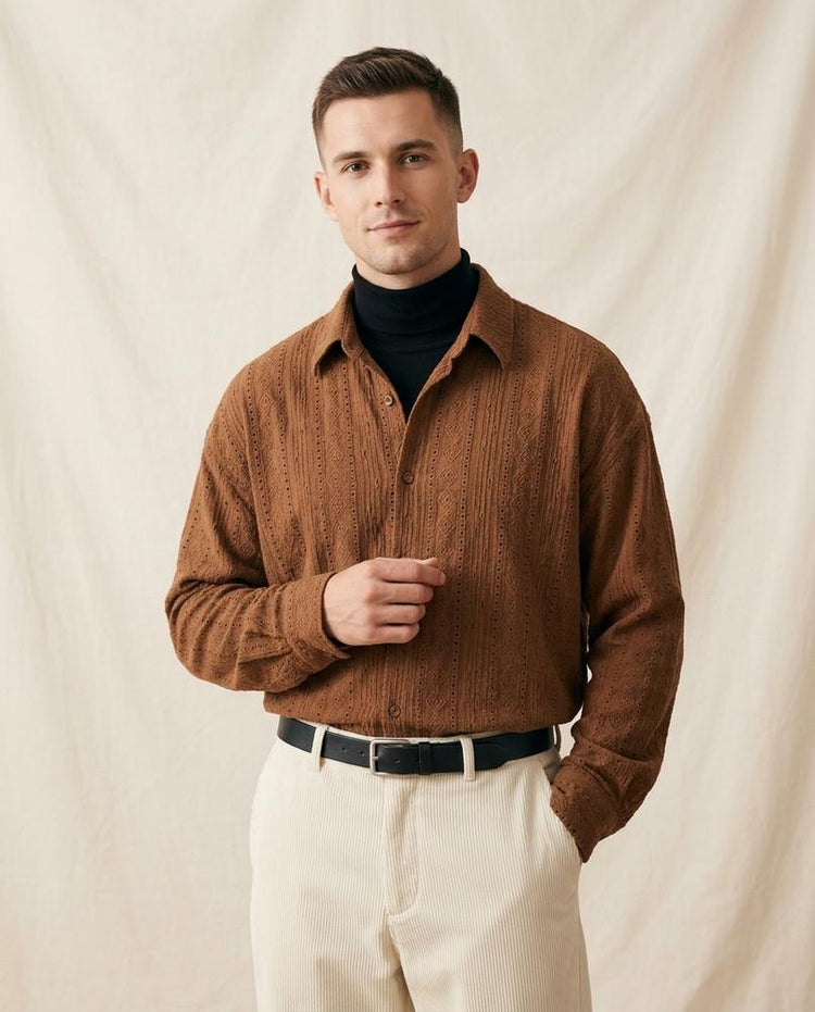 Beanland - Lydar | Lochgemustert Langärmlig Hemd Unisex