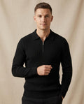 Lands Mode - Miser | Reißverschluss Rippenstrick Pullover Herren