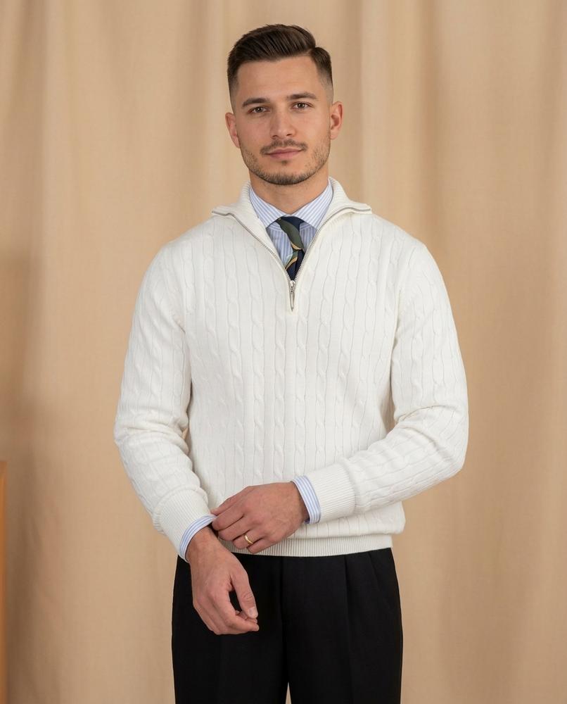 Lands Mode - Salan | Strukturiert Gestrickt Pullover Herren