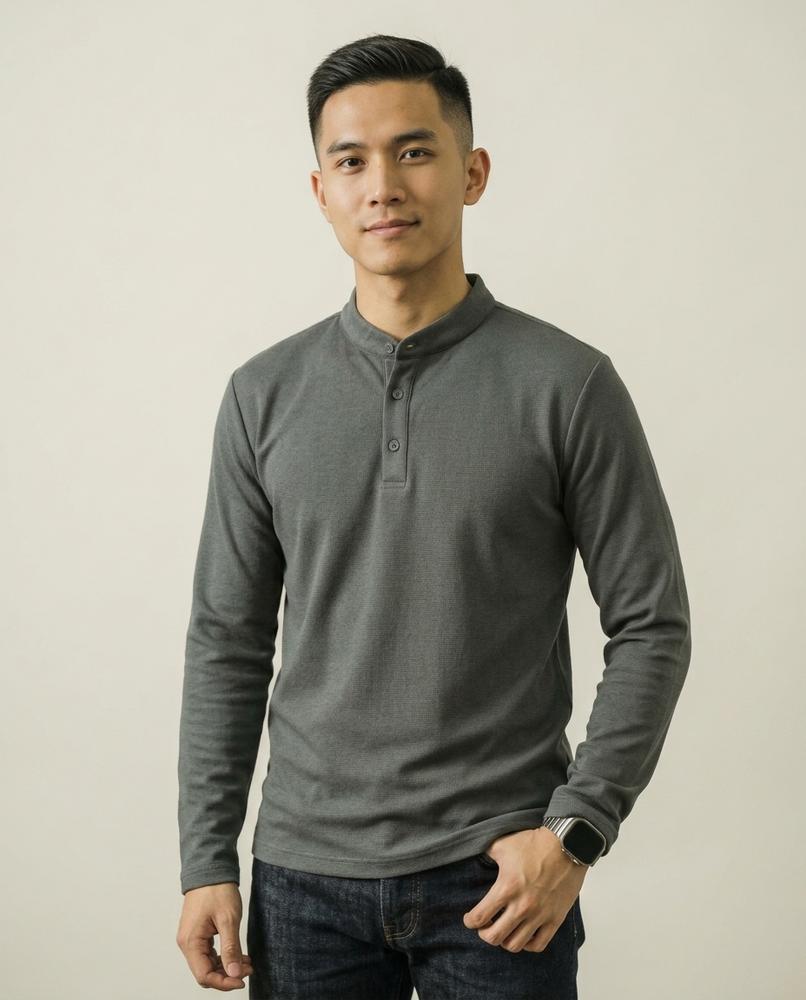 Lands Mode - Nolor | Langärmlig Strukturiert Shirt Herren