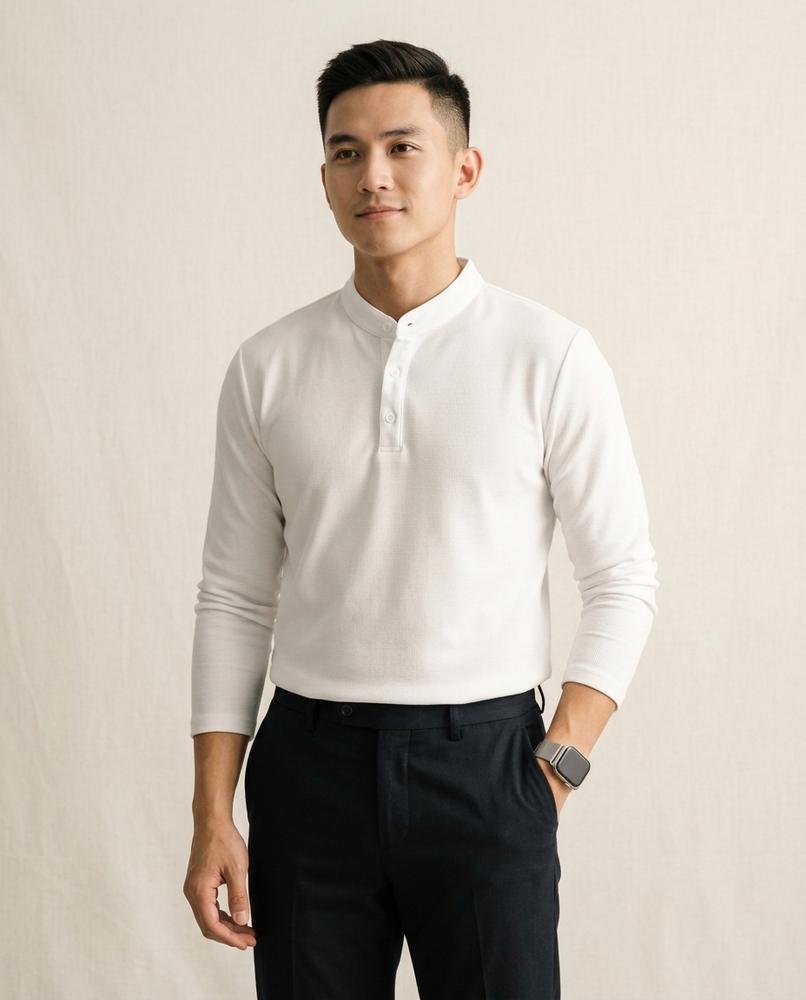 Lands Mode - Nolor | Langärmlig Strukturiert Shirt Herren
