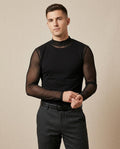 Lands Mode - Rasen | Transparent Langärmlig Shirt Herren