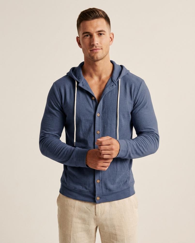 Beanland - Zerel | Strukturiert Geknöpft Hoodie Herren