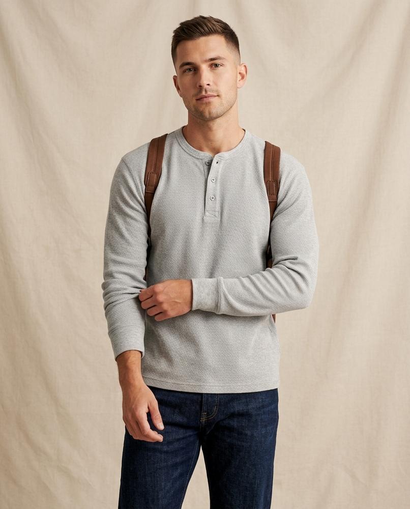 Lands Mode - Yolin | Langärmlig Strukturiert Shirt Herren