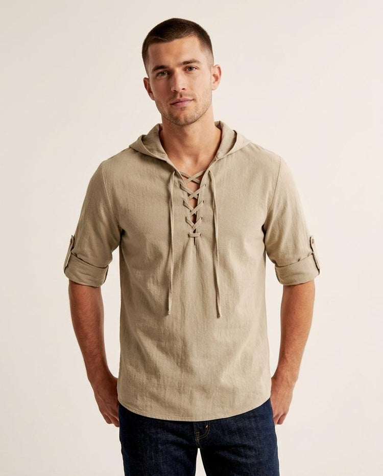 Beanland - Tavar | Geschnürtes Langärmliges Shirt Herren