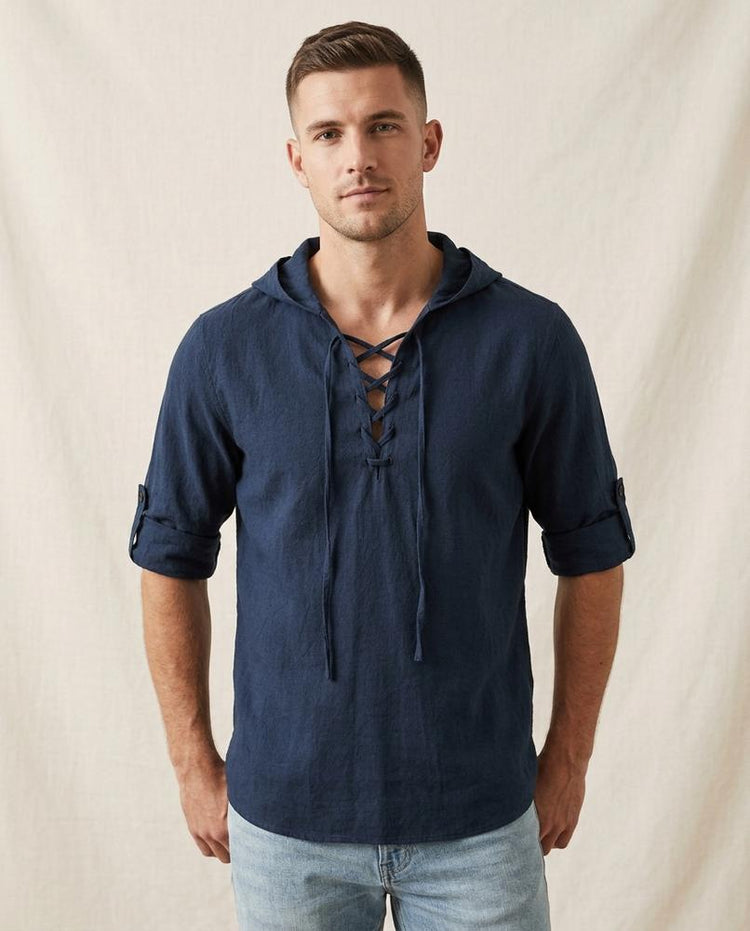 Beanland - Tavar | Geschnürtes Langärmliges Shirt Herren