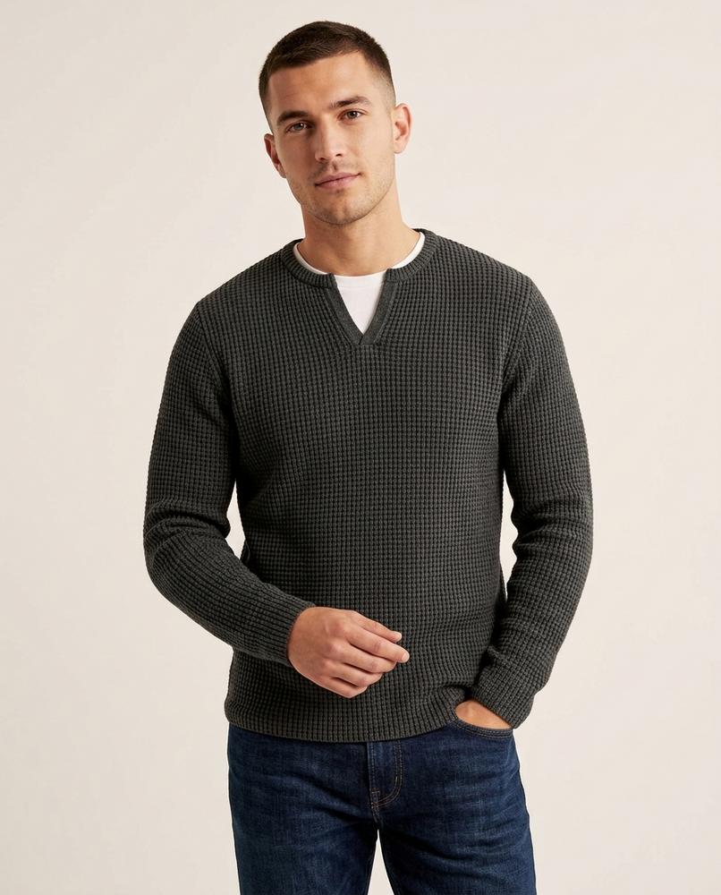 Lands Mode - Nilan | Langärmliger Waffelstrick Pullover Herren