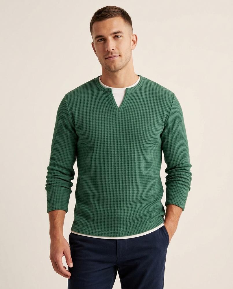Lands Mode - Nilan | Langärmliger Waffelstrick Pullover Herren