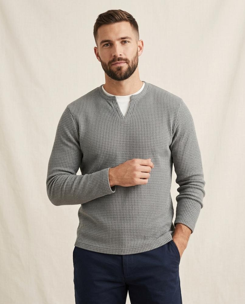 Beanland - Nilan | Langärmliger Waffelstrick Pullover Herren