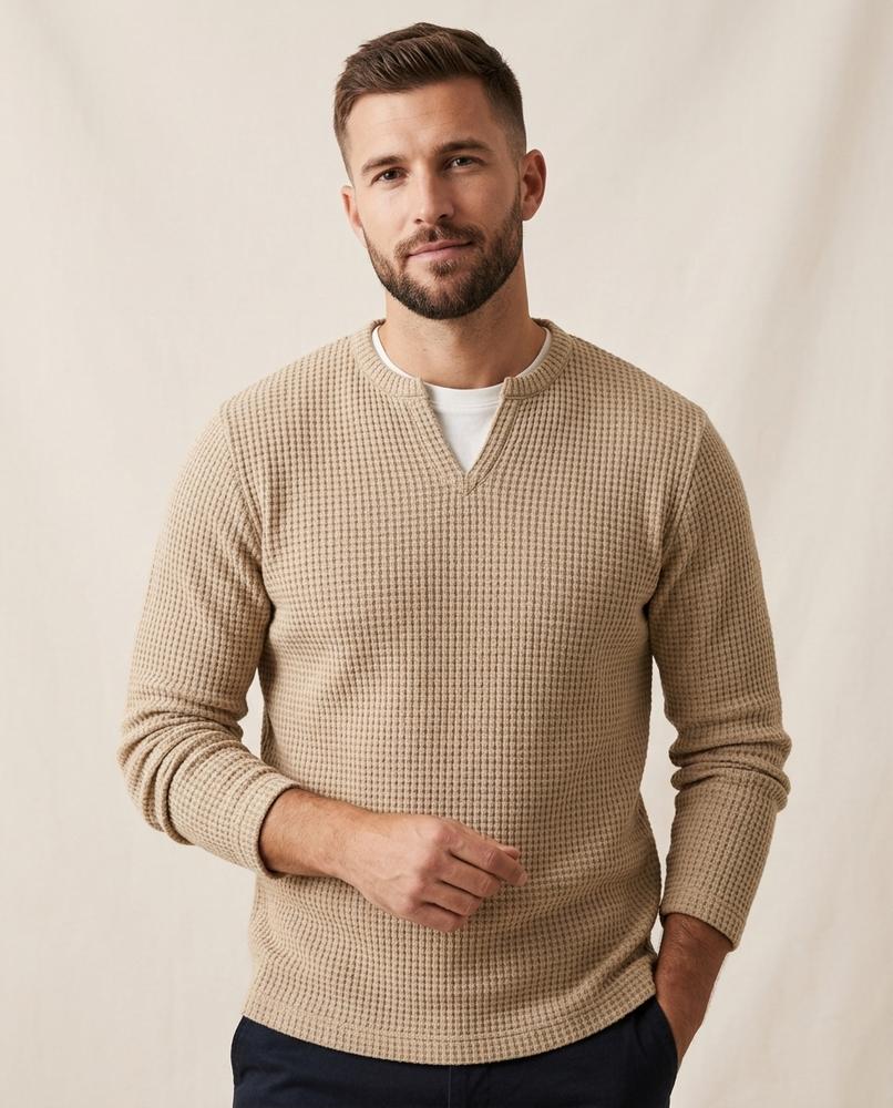 Beanland - Nilan | Langärmliger Waffelstrick Pullover Herren