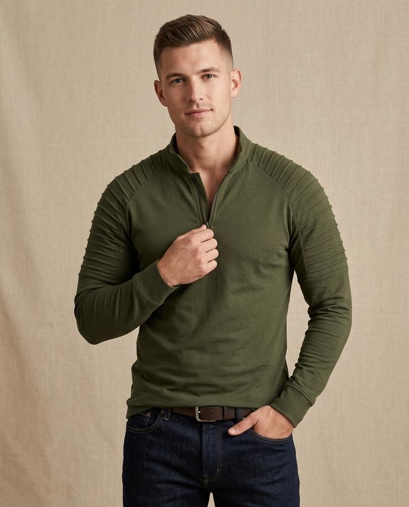 Lands Mode - Leran | Langärmliges Strukturiertes Shirt Herren