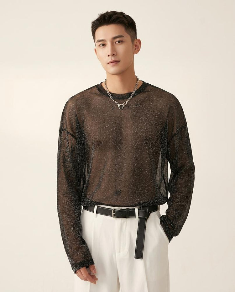 Beanland - Dasan | Transparent Glitzernd Shirt Herren
