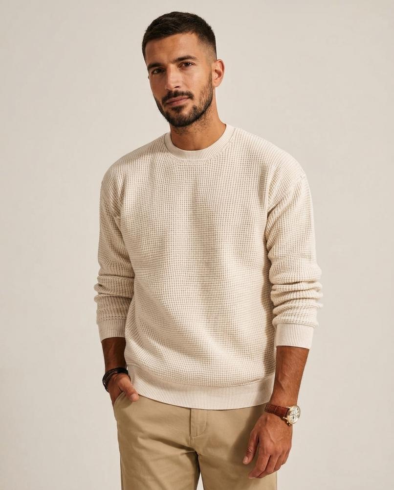 Lands Mode - Rorev | Langärmlig Strukturiert Pullover Herren