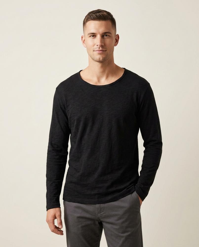 Lands Mode - Velev | Langärmliges Rundhals Shirt Unisex