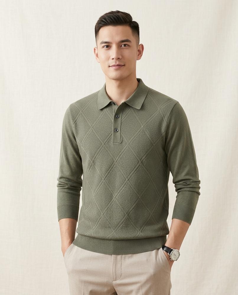 Lands Mode - Elkar | Strukturierter Langärmliger Pullover Herren