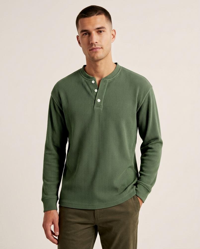 Lands Mode - Nivel | Geripptes Langärmliges Shirt Herren