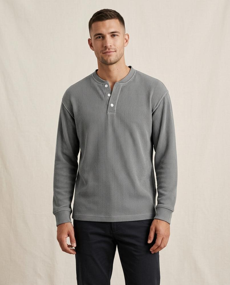 Beanland - Nivel | Geripptes Langärmliges Shirt Herren