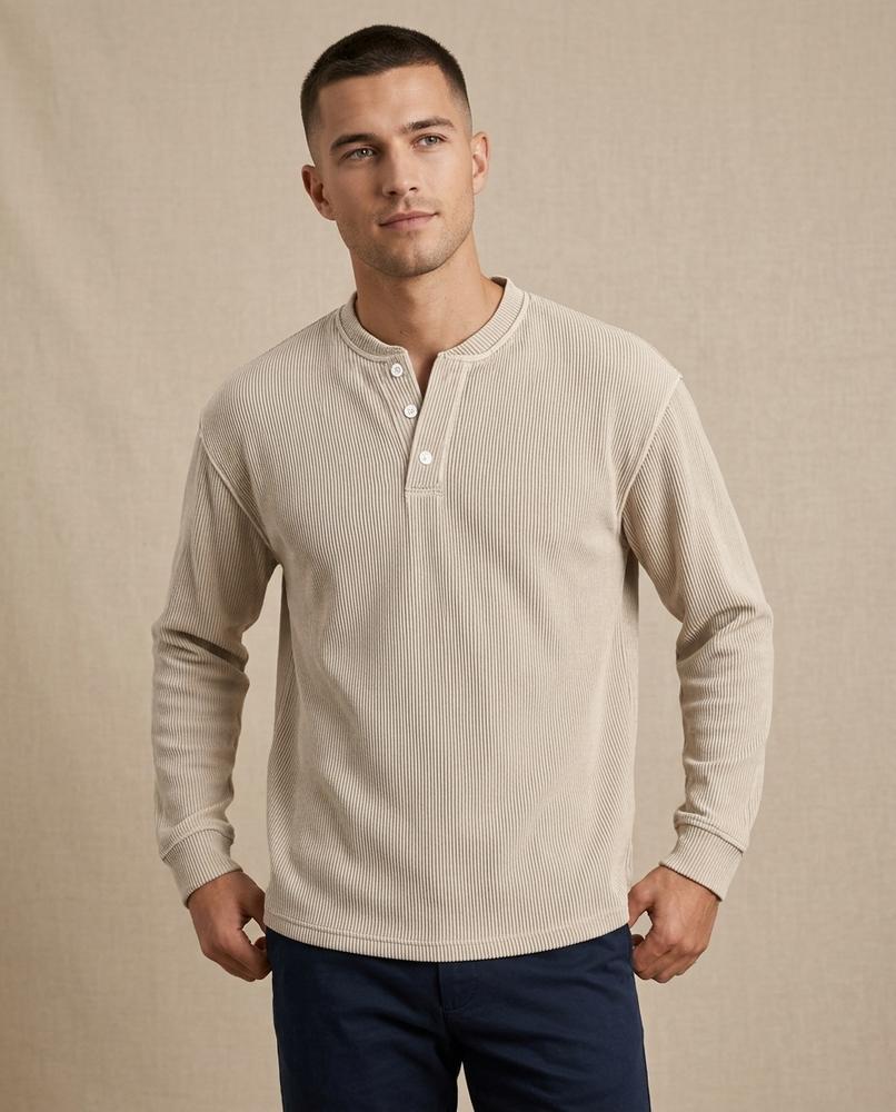 Beanland - Nivel | Geripptes Langärmliges Shirt Herren