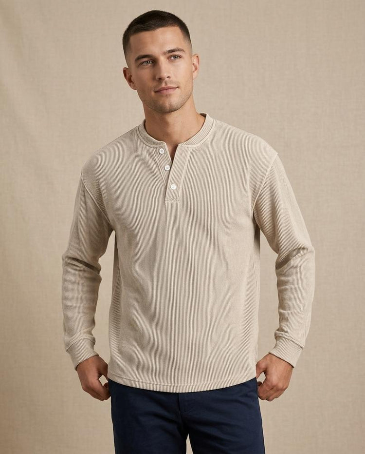 Beanland - Nivel | Geripptes Langärmliges Shirt Herren