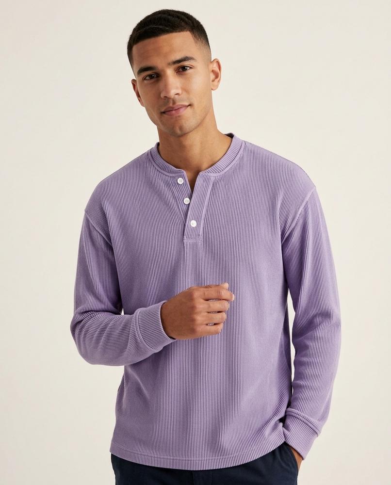 Lands Mode - Nivel | Geripptes Langärmliges Shirt Herren