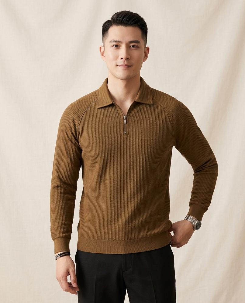 Lands Mode - Tasol | Strukturiert Langärmlig Pullover Herren