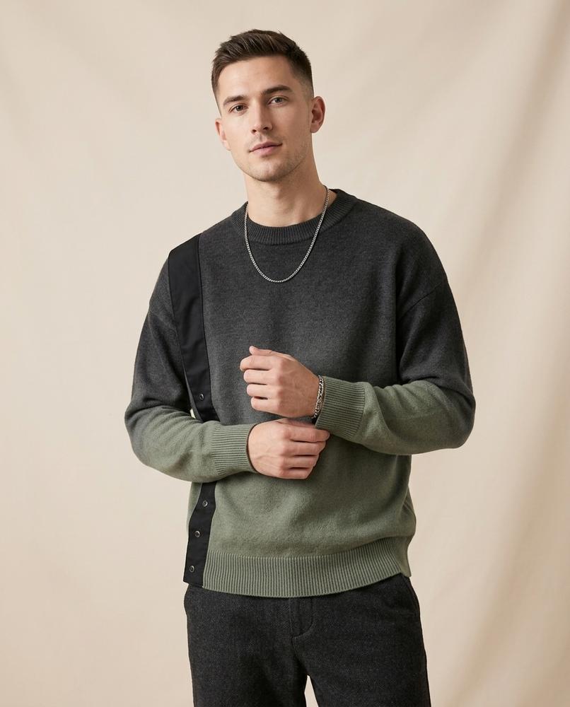 Lands Mode - Velen | Farbverlaufend Gestrickt Pullover Herren