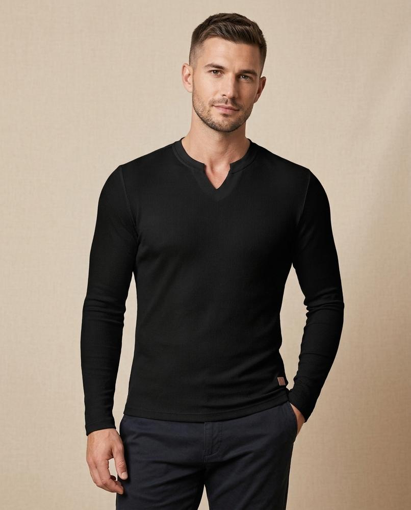 Beanland - Caser | Gerippt Langärmlig Shirt Herren