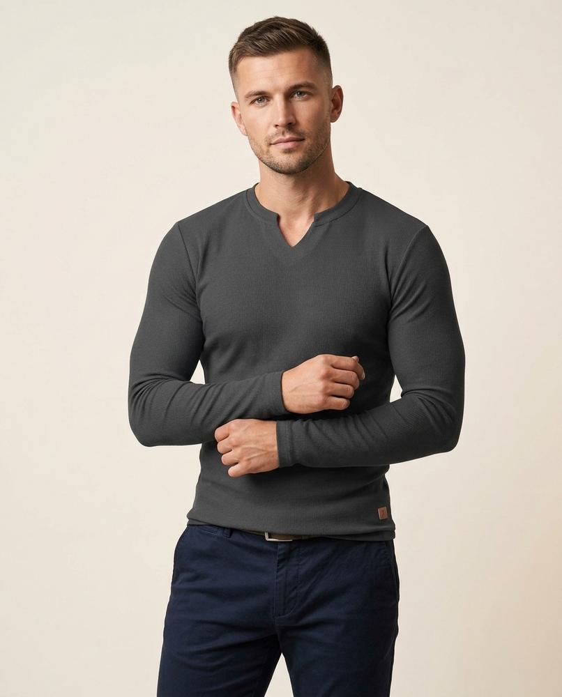 Beanland - Caser | Gerippt Langärmlig Shirt Herren