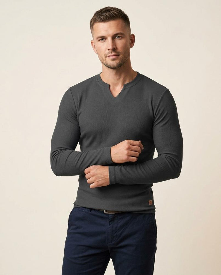 Beanland - Caser | Gerippt Langärmlig Shirt Herren