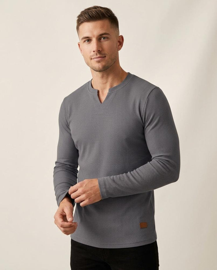 Beanland - Caser | Gerippt Langärmlig Shirt Herren