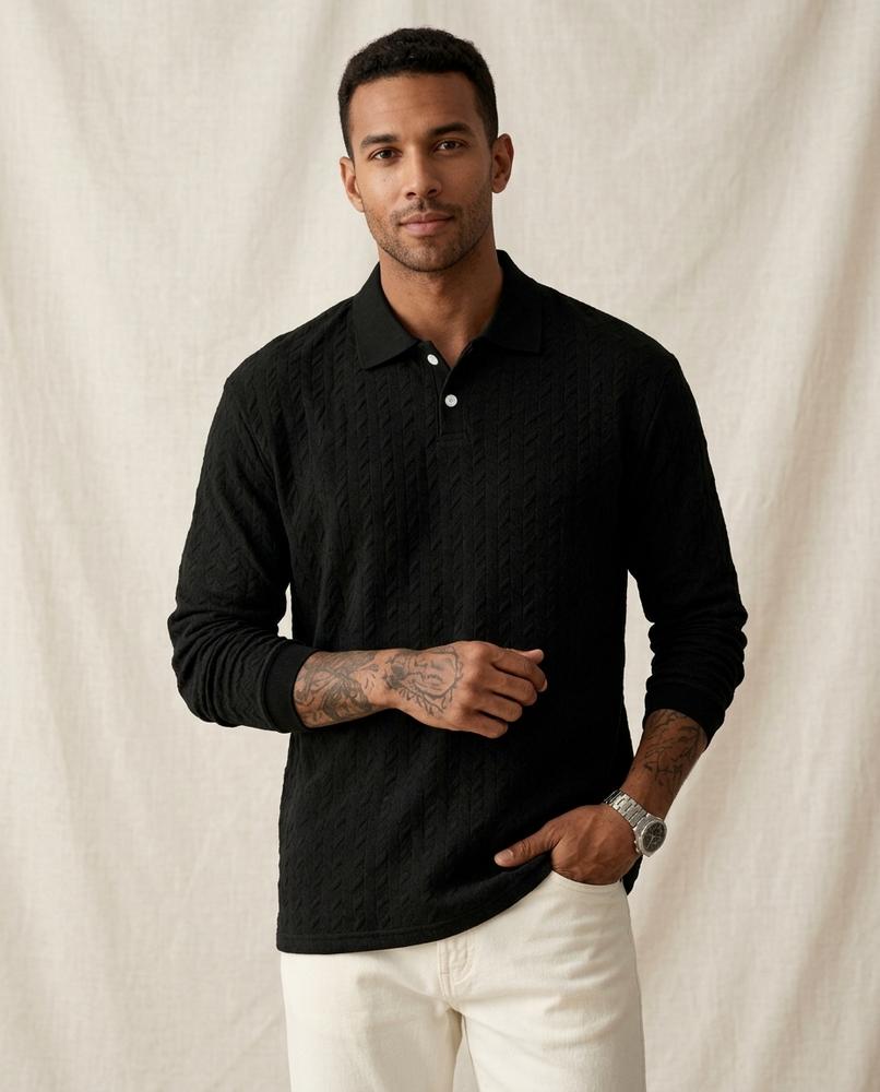 Beanland - Vizan | Strukturierter Langärmliger Pullover Herren