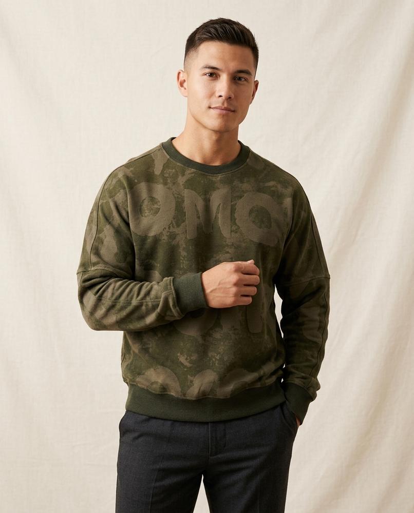 Lands Mode - Semer | Gemustert Rundhals Sweatshirt Herren