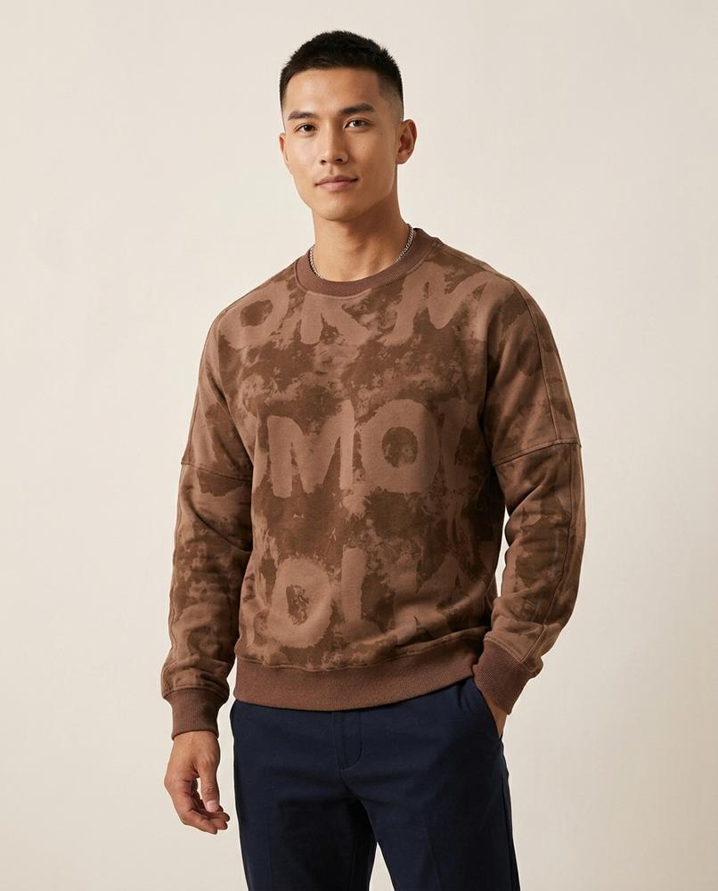 Lands Mode - Semer | Gemustert Rundhals Sweatshirt Herren