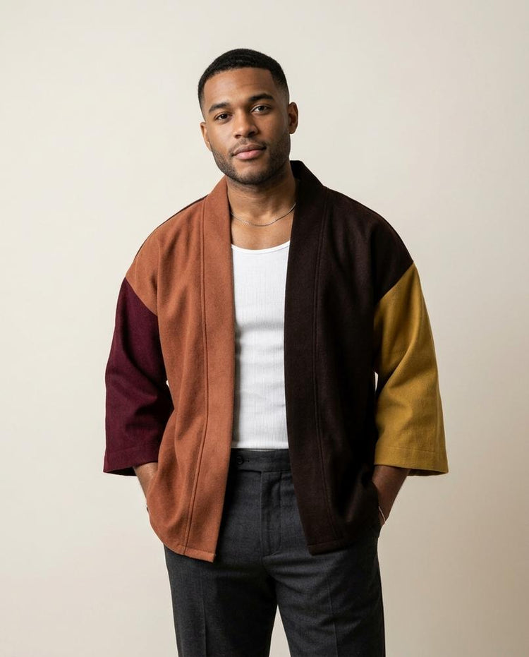 Beanland - Mazan | Farbgeblockte Verschlusslose Jacke Unisex