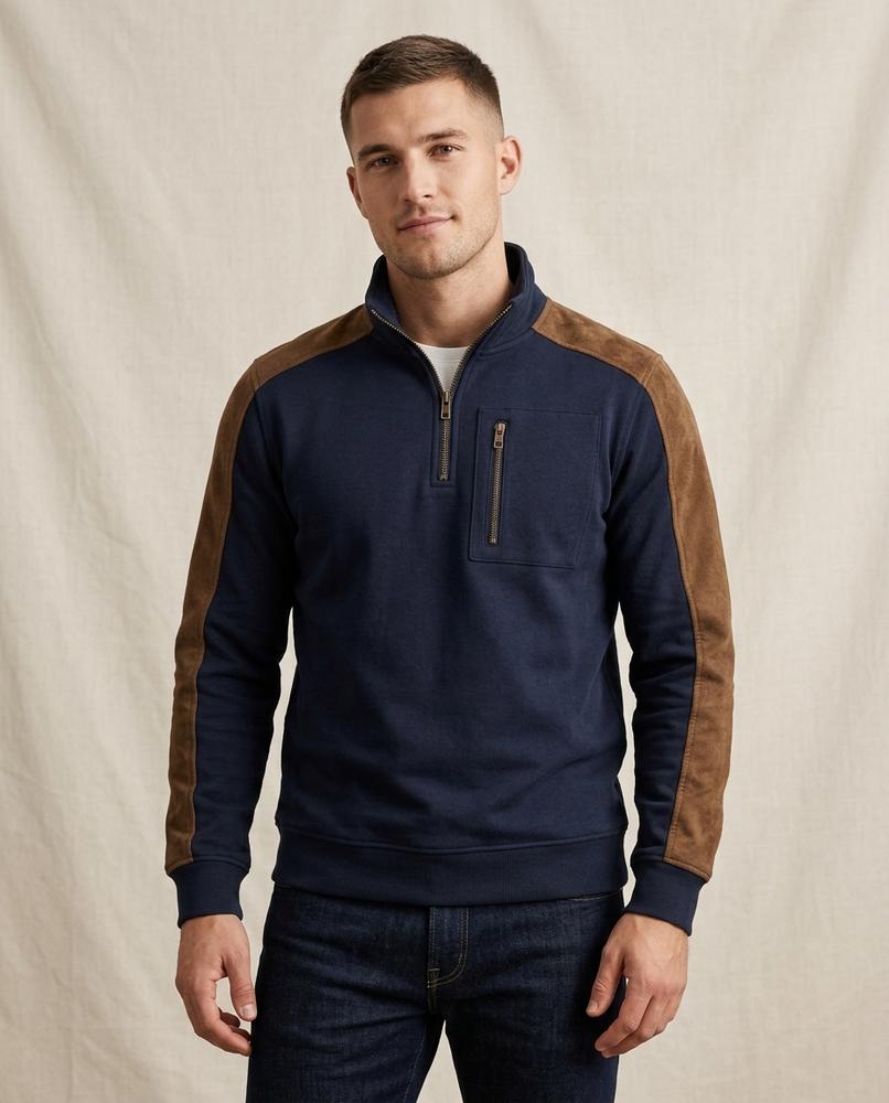 Lands Mode - Nilen | Gepatcht Zweifarbig Pullover Herren