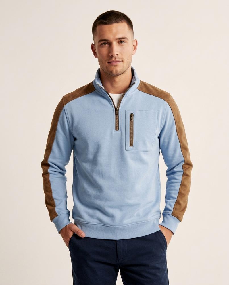 Lands Mode - Nilen | Gepatcht Zweifarbig Pullover Herren