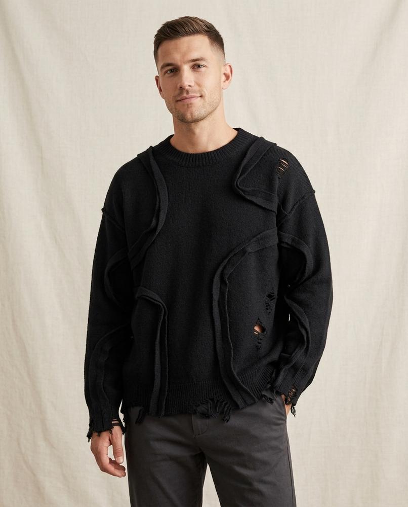 Lands Mode - Ramir | Dekonstruierter Zerstörter Pullover Unisex