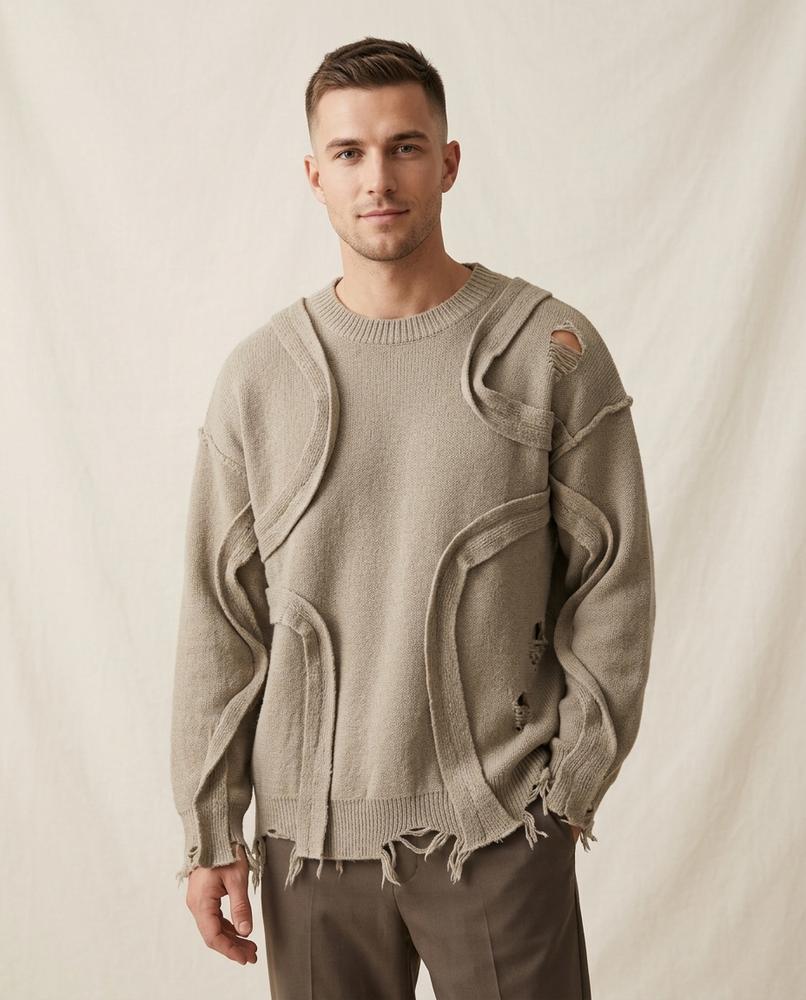 Beanland - Ramir | Dekonstruierter Zerstörter Pullover Unisex