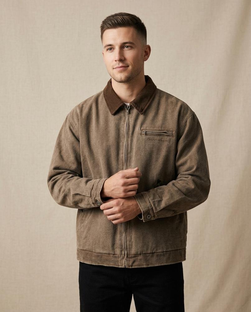 Lands Mode - Keral | Gewaschen Kontrastfarben Jacke Unisex
