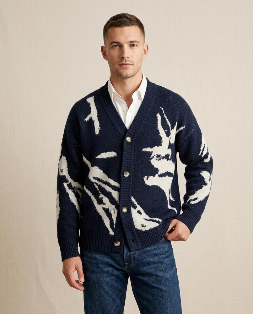 Lands Mode - Ralar | Gemustert Geknöpft Cardigan Unisex