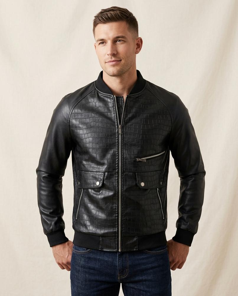 Lands Mode - Zeron | Geprägt Kunstleder Jacke Herren