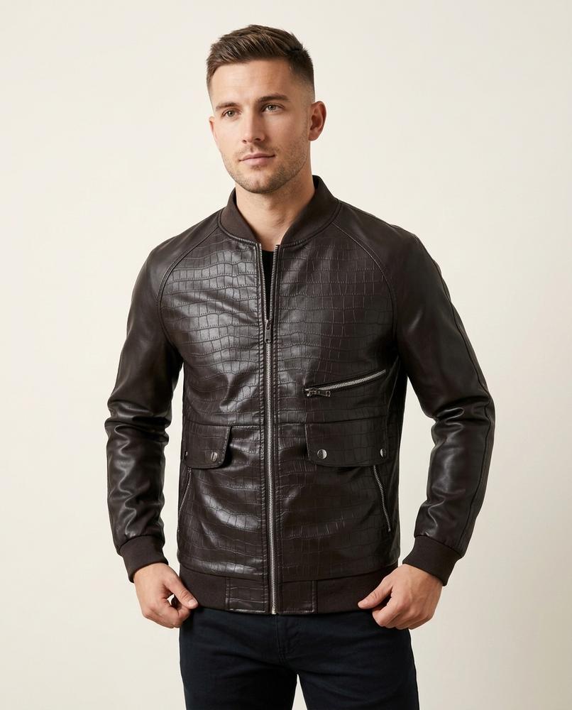 Lands Mode - Zeron | Geprägt Kunstleder Jacke Herren
