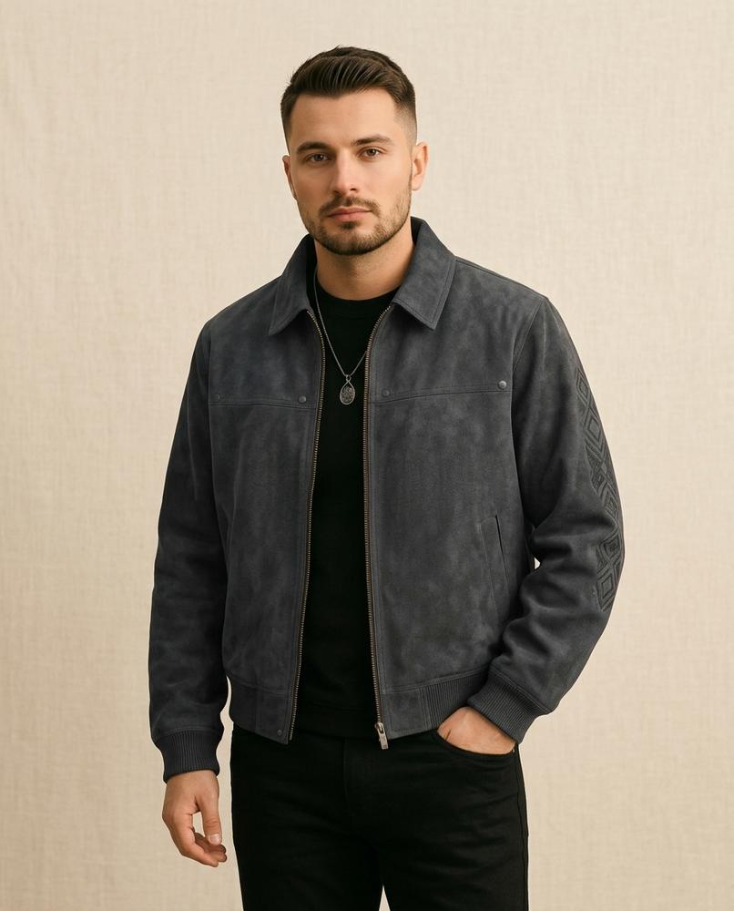 Lands Mode - Mavar | Gefütterte Veloursartige Jacke Herren